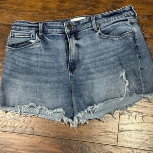 Evereve Blue Distressed Jean Shorts